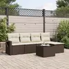vidaXL Salon de jardin avec coussins 6 pcs marron résine tressée