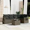 vidaXL Salon de jardin 6 pcs avec coussins gris résine tressée