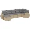 vidaXL Salon de jardin avec coussins 7 pcs beige résine tressée