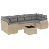vidaXL Salon de jardin avec coussins 8 pcs beige résine tressée