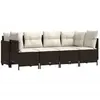 vidaXL Salon de jardin avec coussins 5 pcs marron résine tressée