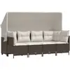 vidaXL Salon de jardin avec coussins 5 pcs marron résine tressée