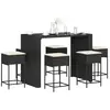 vidaXL Ensemble de bar de jardin 7 pcs avec coussins noir poly rotin