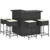 vidaXL Ensemble de bar de jardin 5 pcs avec coussins noir poly rotin