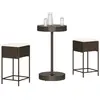 vidaXL Ensemble de bar de jardin 3 pcs et coussins brun résine tressée