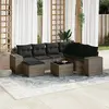 vidaXL Salon de jardin 8 pcs avec coussins gris résine tressée