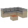 vidaXL Salon de jardin avec coussins 7pcs mélange beige résine tressée