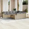 vidaXL Salon de jardin 11 pcs avec coussins beige résine tressée