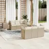 vidaXL Salon de jardin avec coussins 7 pcs beige résine tressée