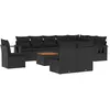 vidaXL Salon de jardin 11 pcs avec coussins noir résine tressée