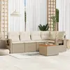 vidaXL Salon de jardin avec coussins 6 pcs beige résine tressée