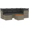 vidaXL Salon de jardin avec coussins 7 pcs gris résine tressée