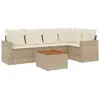 vidaXL Salon de jardin avec coussins 6 pcs beige résine tressée