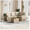 vidaXL Salon de jardin avec coussins 5 pcs beige résine tressée