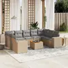 vidaXL Salon de jardin avec coussins 10 pcs beige résine tressée