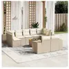vidaXL Salon de jardin avec coussins 10 pcs beige résine tressée