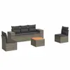 vidaXL Salon de jardin 6 pcs avec coussins gris résine tressée