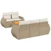 vidaXL Salon de jardin avec coussins 6 pcs beige résine tressée