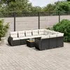 vidaXL Salon de jardin 11 pcs avec coussins noir résine tressée