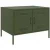 vidaXL Table basse vert olive 68x50x50,5 cm acier laminé à froid