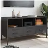 Vidaxl - Meuble tv noir 100,5x39x50,5 cm acier laminé à froid Noir