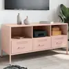 vidaXL Vidaxl Meuble Tv Rose 100,5x39x50,5 Cm Acier