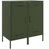 vidaXL Vidaxl Buffets 2 Pcs Vert Olive 36x39x79 Cm Acier
