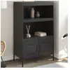 vidaXL Buffet haut noir 68x39x113 cm acier