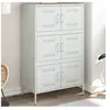 vidaXL Buffet haut blanc 68x39x113 cm acier