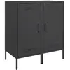 vidaXL Vidaxl Buffets 2 Pcs Noir 36x39x79 Cm Acier