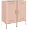 vidaXL Vidaxl Buffets 2 Pcs Rose 36x39x79 Cm Acier