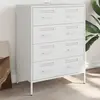 vidaXL Buffet blanc 68x39x89 cm acier