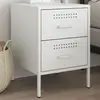 vidaXL Table de chevet blanc 36x39x50,5 cm acier