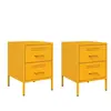 vidaXL Tables de chevet 2 pcs jaune moutarde 36x39x50,5 cm acier