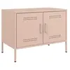 vidaXL Meuble TV rose 68x39x50,5 cm acier