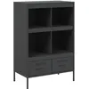 vidaXL Buffet haut noir 68x39x101,5 cm acier laminé à froid