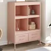 vidaXL Buffet haut rose 68x39x101,5 cm acier laminé à froid