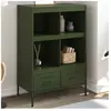 Vidaxl - Buffet haut vert olive 68x39x101,5 cm acier laminé à froid Vert