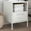 Table de chevet blanc 36x39x50,5 cm acier Vidaxl