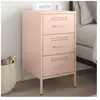 vidaXL Table de chevet rose 36x39x68 cm acier laminé à froid