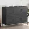vidaXL Buffet noir 100,5x39x79 cm acier laminé à froid