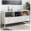 vidaXL Vidaxl Meuble Tv Blanc 100,5x39x50,5 Cm Acier