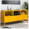 vidaXL Vidaxl Meuble Tv Jaune Moutarde 100,5x39x50,5 Cm Acier