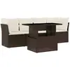 vidaXL Salon de jardin avec coussins 5 pcs marron résine tressée