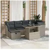 vidaXL Salon de jardin avec coussins 7 pcs gris clair résine tressée
