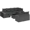vidaXL Salon de jardin 11 pcs avec coussins noir résine tressée