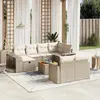 vidaXL Salon de jardin 11 pcs avec coussins beige résine tressée