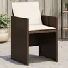 vidaXL Chaises de jardin avec coussins lot de 4 marron résine tressée