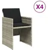 vidaXL Chaises de jardin avec coussins 4 pcs gris clair résine tressée