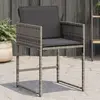 vidaXL Chaises de jardin avec coussins lot de 4 gris résine tressée